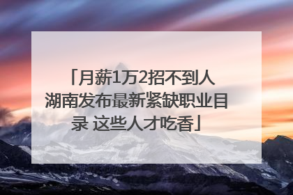 月薪1万2招不到人 湖南发布最新紧缺职业目录 这些人才吃香