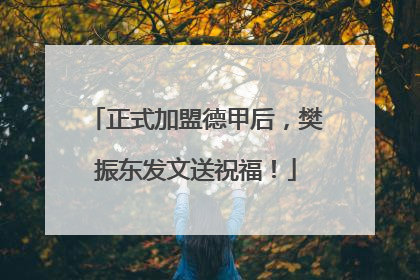 正式加盟德甲后，樊振东发文送祝福！