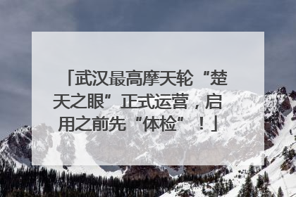 武汉最高摩天轮“楚天之眼”正式运营，启用之前先“体检”！