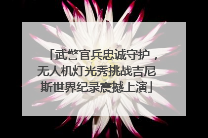 武警官兵忠诚守护，无人机灯光秀挑战吉尼斯世界纪录震撼上演