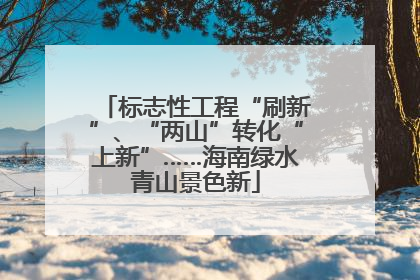 标志性工程“刷新”、“两山”转化“上新”……海南绿水青山景色新