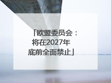 欧盟委员会：将在2027年底前全面禁止