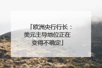 欧洲央行行长：美元主导地位正在变得不确定
