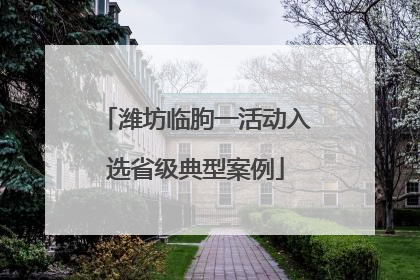 潍坊临朐一活动入选省级典型案例