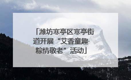潍坊寒亭区寒亭街道开展“艾香童趣·粽情敬老”活动