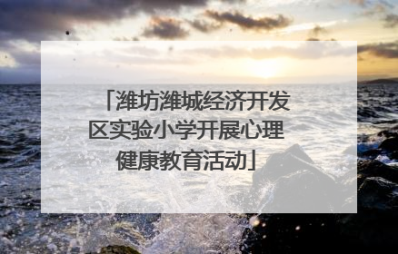 潍坊潍城经济开发区实验小学开展心理健康教育活动