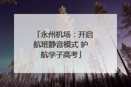 永州机场：开启航班静音模式 护航学子高考