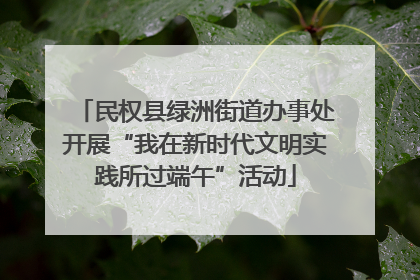 民权县绿洲街道办事处开展“我在新时代文明实践所过端午”活动