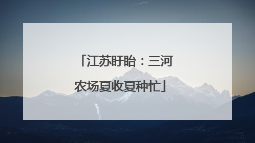 江苏盱眙：三河农场夏收夏种忙