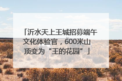 沂水天上王城招募端午文化体验官，600米山顶变为“王的花园”