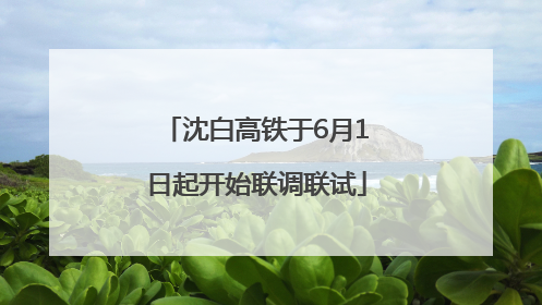 沈白高铁于6月1日起开始联调联试