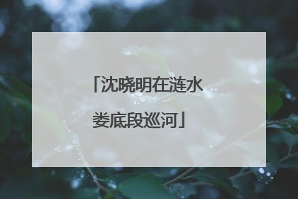 沈晓明在涟水娄底段巡河