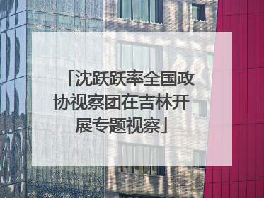 沈跃跃率全国政协视察团在吉林开展专题视察