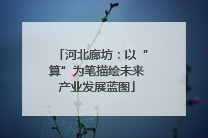 河北廊坊：以“算”为笔描绘未来产业发展蓝图