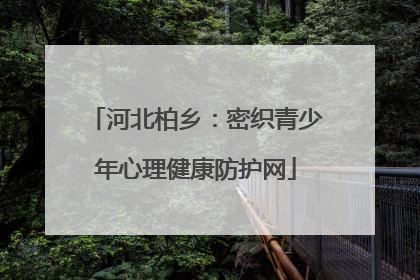 河北柏乡：密织青少年心理健康防护网