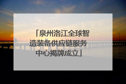 泉州洛江全球智造装备供应链服务中心揭牌成立