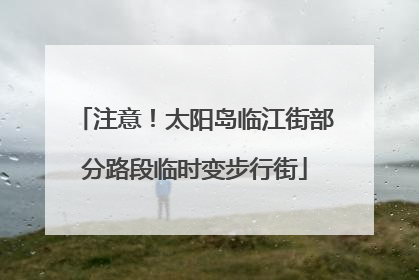 注意！太阳岛临江街部分路段临时变步行街