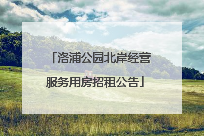 洛浦公园北岸经营服务用房招租公告