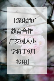 深化渝广教育合作 广安树人小学将于9月投用
