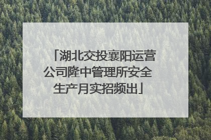湖北交投襄阳运营公司隆中管理所安全生产月实招频出
