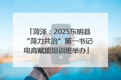 菏泽：2025东明县“菏力共治”第一书记·电商赋能培训班举办