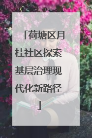 荷塘区月桂社区探索基层治理现代化新路径