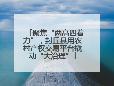 聚焦“两高四着力”，封丘县用农村产权交易平台撬动“大治理”