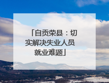 自贡荣县：切实解决失业人员就业难题