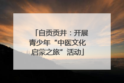 自贡贡井：开展青少年“中医文化启蒙之旅”活动