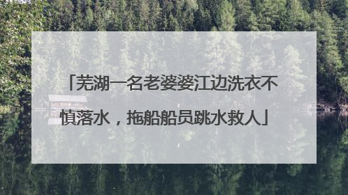 芜湖一名老婆婆江边洗衣不慎落水，拖船船员跳水救人
