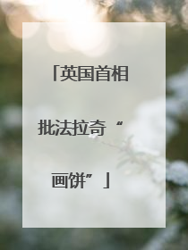 英国首相批法拉奇“画饼”