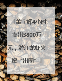 董宇辉4小时卖出3800万元，潜江龙虾火爆“出圈”