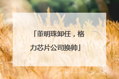 董明珠卸任，格力芯片公司换帅