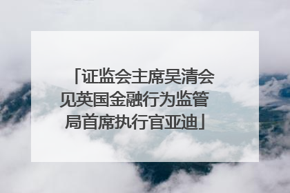 证监会主席吴清会见英国金融行为监管局首席执行官亚迪