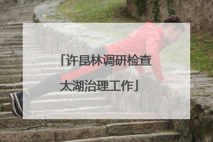 许昆林调研检查太湖治理工作