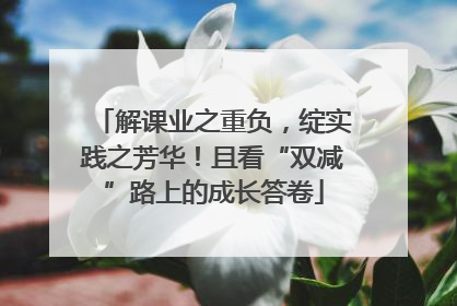 解课业之重负，绽实践之芳华！且看“双减”路上的成长答卷