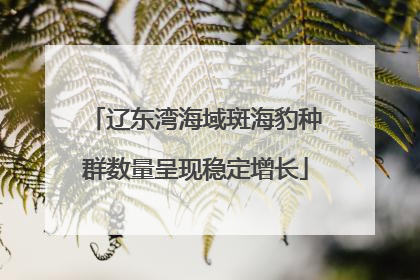 辽东湾海域斑海豹种群数量呈现稳定增长