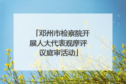 邓州市检察院开展人大代表观摩评议庭审活动