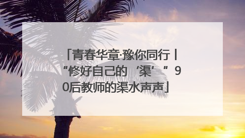 青春华章·豫你同行丨“修好自己的‘渠’”90后教师的渠水声声