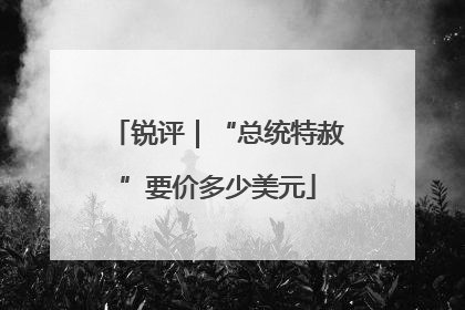 锐评｜“总统特赦”要价多少美元