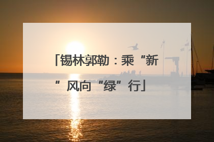 锡林郭勒：乘“新”风向“绿”行
