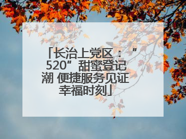 长治上党区：“520”甜蜜登记潮 便捷服务见证幸福时刻