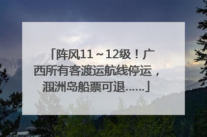 阵风11～12级！广西所有客渡运航线停运，涠洲岛船票可退……