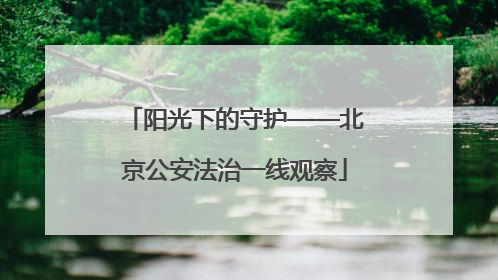阳光下的守护——北京公安法治一线观察