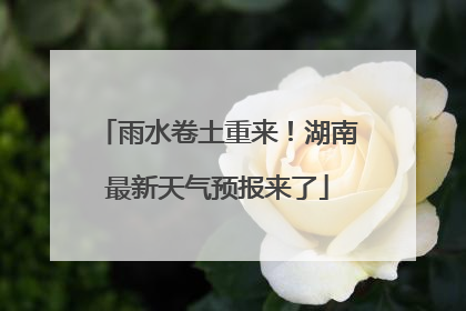 雨水卷土重来！湖南最新天气预报来了