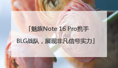 魅族Note 16 Pro携手BLG战队，展现非凡信号实力