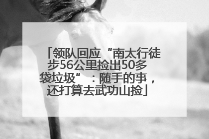领队回应“南太行徒步56公里捡出50多袋垃圾”：随手的事，还打算去武功山捡