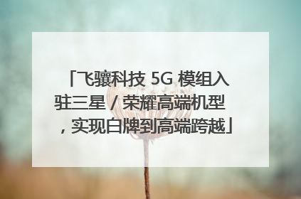 飞骧科技 5G 模组入驻三星 / 荣耀高端机型，实现白牌到高端跨越