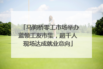 马驹桥零工市场举办蓝领工友市集，超千人现场达成就业意向