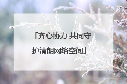 齐心协力 共同守护清朗网络空间
